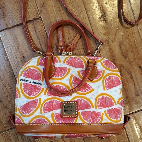 Dooney & Bourke Handbags - Dooney & Bourke Pomelo Bitsy Grapefruit Print Women's Bag - Orange and Pink